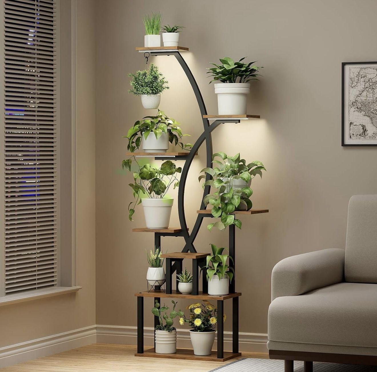 8-Tier 65 inch Tall Plant Shelf