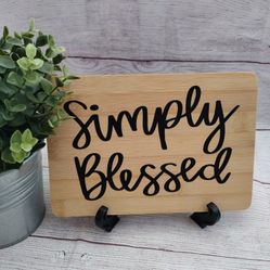 Simply Blessed Farmhouse Style Wood Sign Decor 