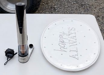 Wolfgang Electric Wine Opener + Mud Pie Happy Always Serving Tray
