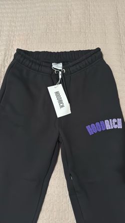Hoodrich Black Sweatpants with Purple Logo size S and XL