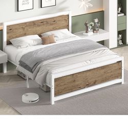 Catrimown Bed Frame Queen Size with Headboard, Queen