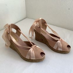 Y2K Montego Bay Club Womens Espadrilles Wedges Size 7.5 Color Pink 