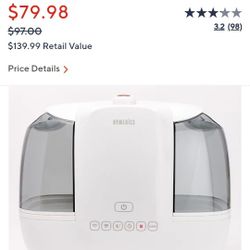 Homedics Ultrasonic Humidifier With Remote 