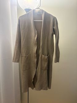 Long Open-Front Cardigan with Pockets