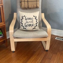 IKEA Chair - Neutral Grey Cushion -Very Comfortable
