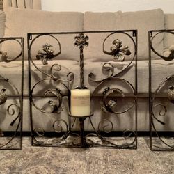 HEAVY METAL CANDLE HOLDER DECOR