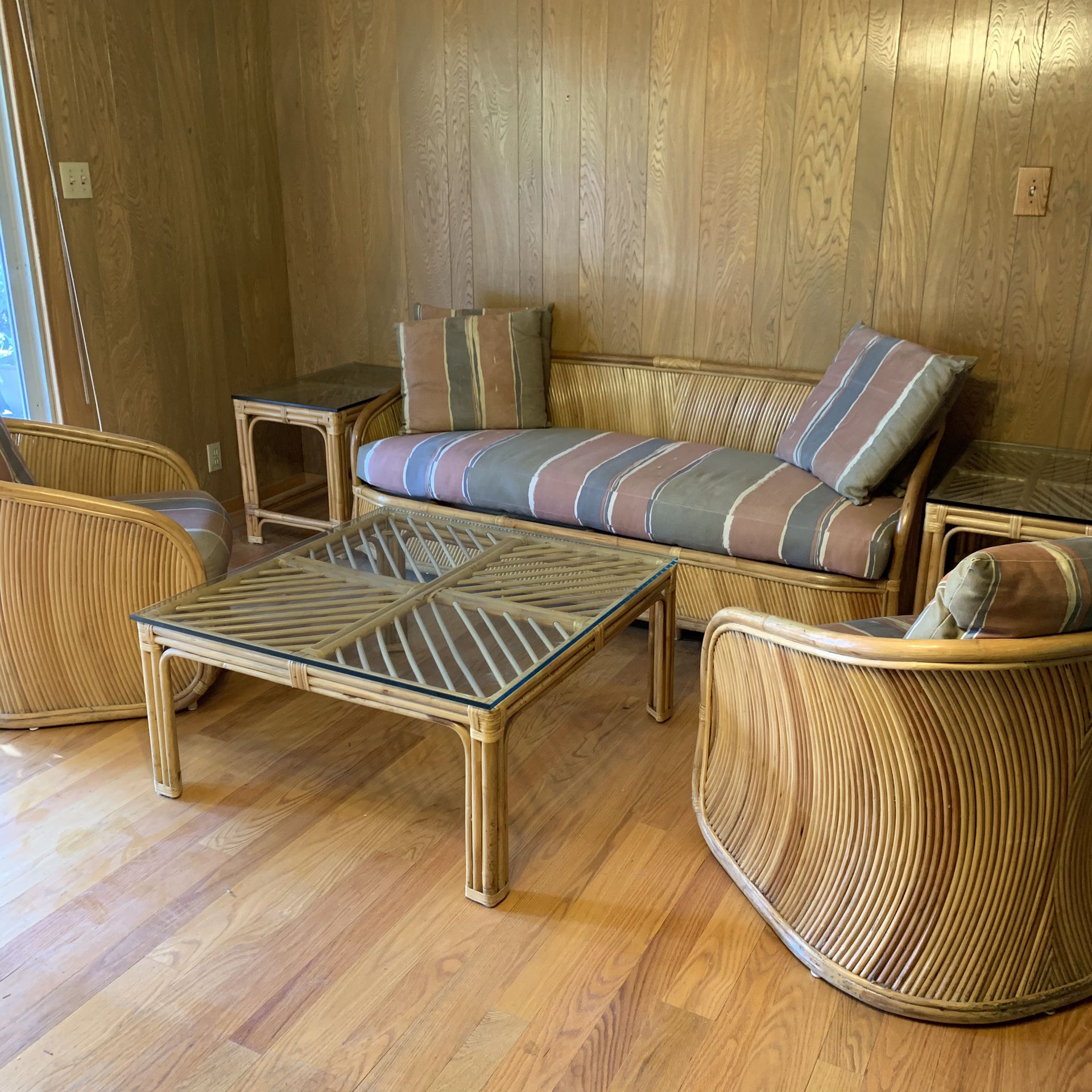 Bamboo boho sofa set