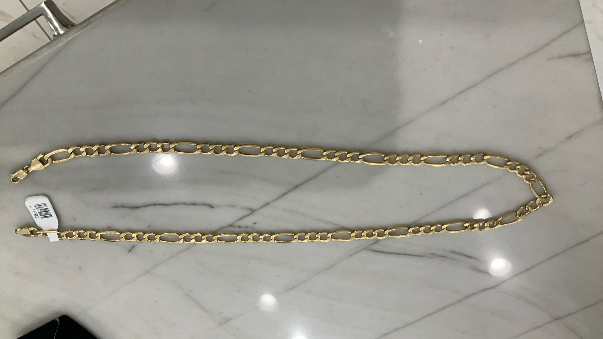 14kt Yellow Gold Figaro Chain  Nice And Thick NOT 10kt Like Most Lobster Claw Great Shape 10.8 Grams   14kt (585) 22”