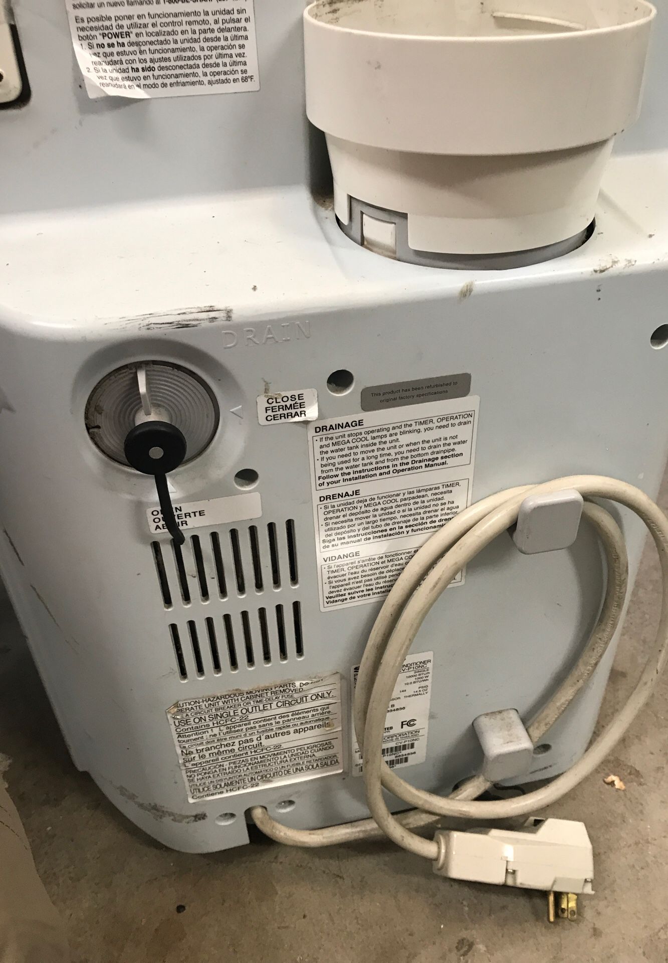Sharp portable air conditioner CVP10NC for Sale in Carmichael, CA