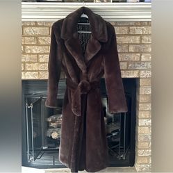 Banana Republic Faux Fur Tailored Coat