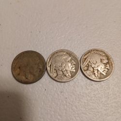 (3) Buffalo Nickles $20
