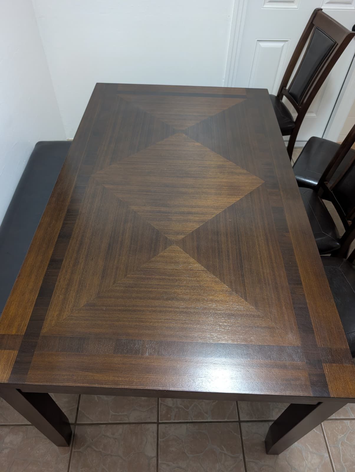 Dining Table, 4 Chairs And Bench