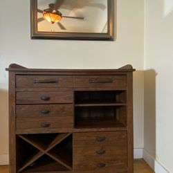 Bar With Drawer Shelf Wine Storage Hood Cabinet Shelf