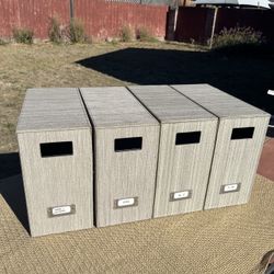 Four File Storage Boxes Containers 