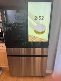 Samsung Bespoke 23 cu. ft. Counter Depth 4-Door French Door Refrigerator with AI Family Hub+Model Code: RF90F23EECRAASerial Number (S/N): 0C514BCY7002