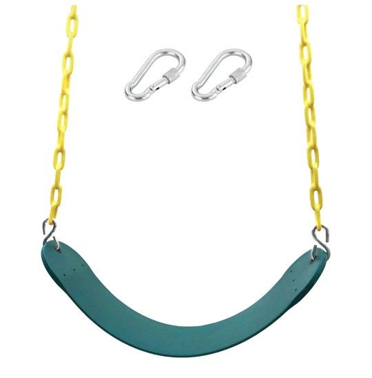 Green Heavy-Duty Swing Set for Outdoor Play