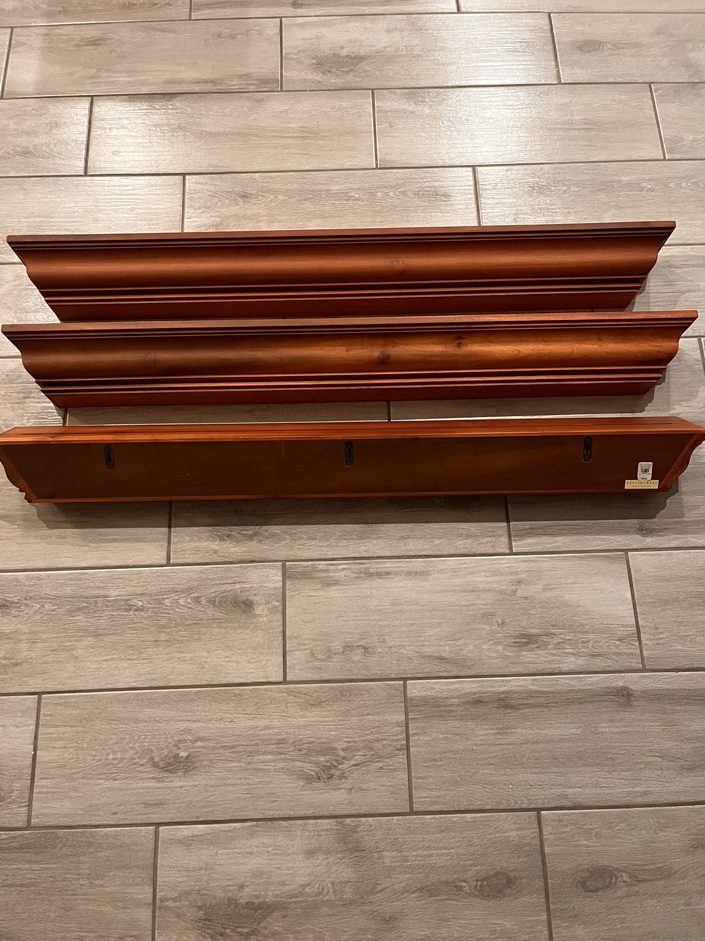 Pottery Barn Set Of 3 For $80 Cherrywood Shelves 48” Long