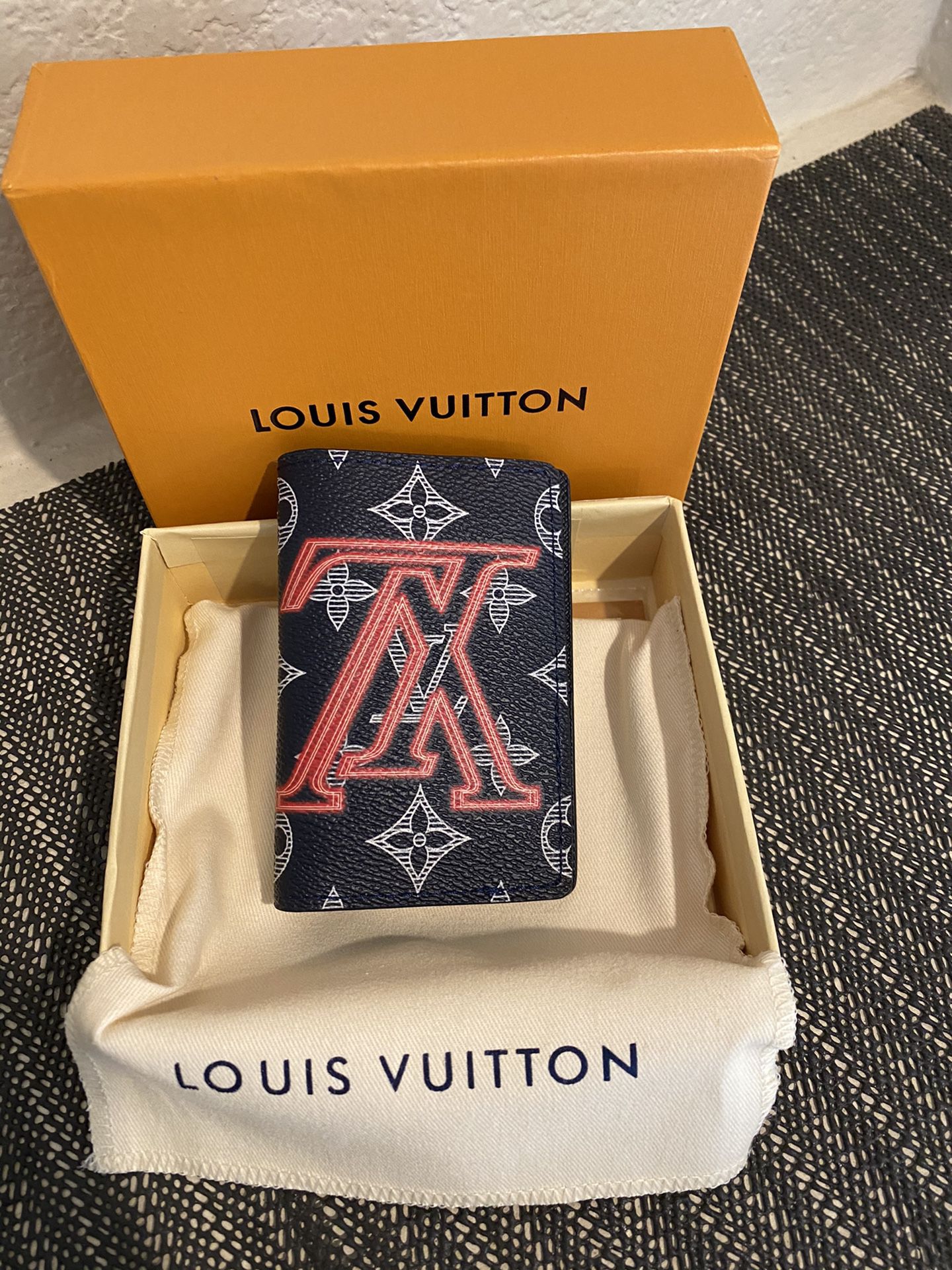 Louis Vuitton Kim Jones Wallet Black/ Red, Bifold, New With Box And Dust Bag