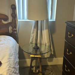 Antique Brass Lamp Side Table
