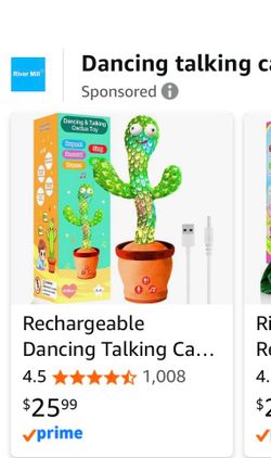 Dancing talking cactus rechargeable new
