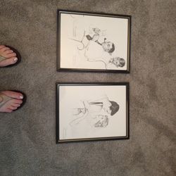 2 Norman Rockwell Sketches 