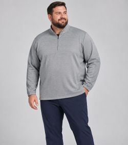 Pro Tour Men’s 3XLT Gray Textured Quarter Zip Golf Performance Pullover Big Tall