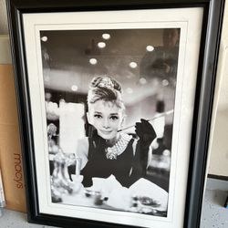 Custom Framed Print Of Audrey Hepburn.