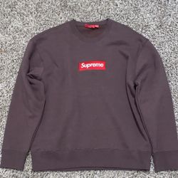 Supreme Box Logo Hoodie Large Brown