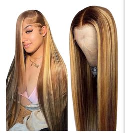 P4/27 Highlight Wig Human Hair Bone Straight 36