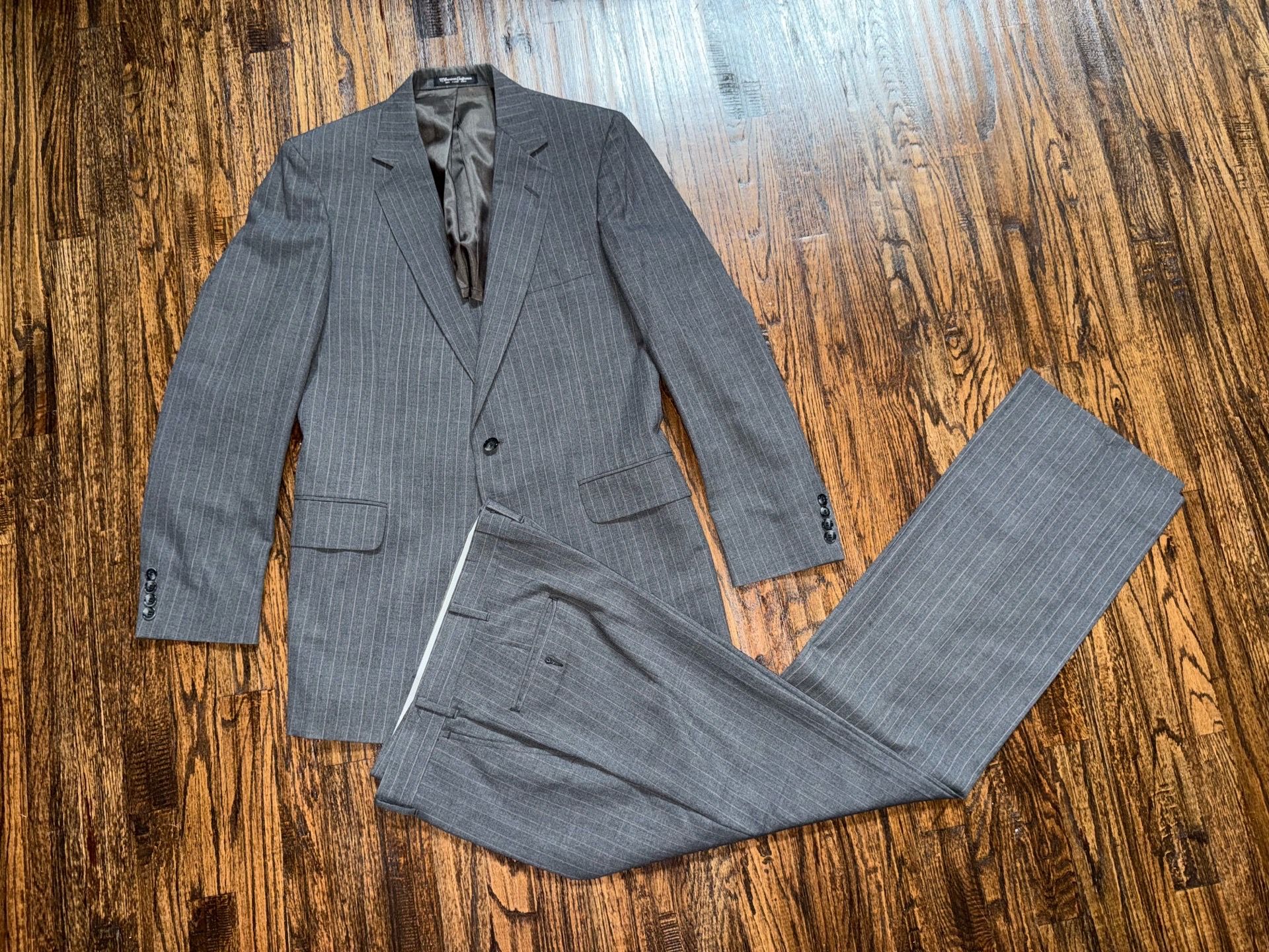 American Gentlemen Tailored Vintage 90s 2pc Suit Jacket & Pant Set ~44L / 36x32