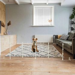 Clear Freestanding Dog Gate for Indoor Use,Pet Gates for Doorways no Drilling,Acrylic Foldable Dog Gate for Stairs