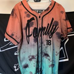 Men’s Medium Electric Family Tie dye Baseball Jersey