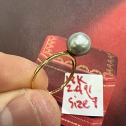 18K Solid Gold Ring For Wedding 2.4Gr Size 7