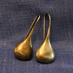 Vintage Sterling Silver Teardrop Hook Earrings 1.25” Long