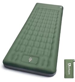 Camping Sleeping Pad, 32.7" Extra Wide, Built-in Foot Pump & Pillow 6" Extra Thick Camping Mattress, Compact Inflatable Sleeping Mat for Backpacking,