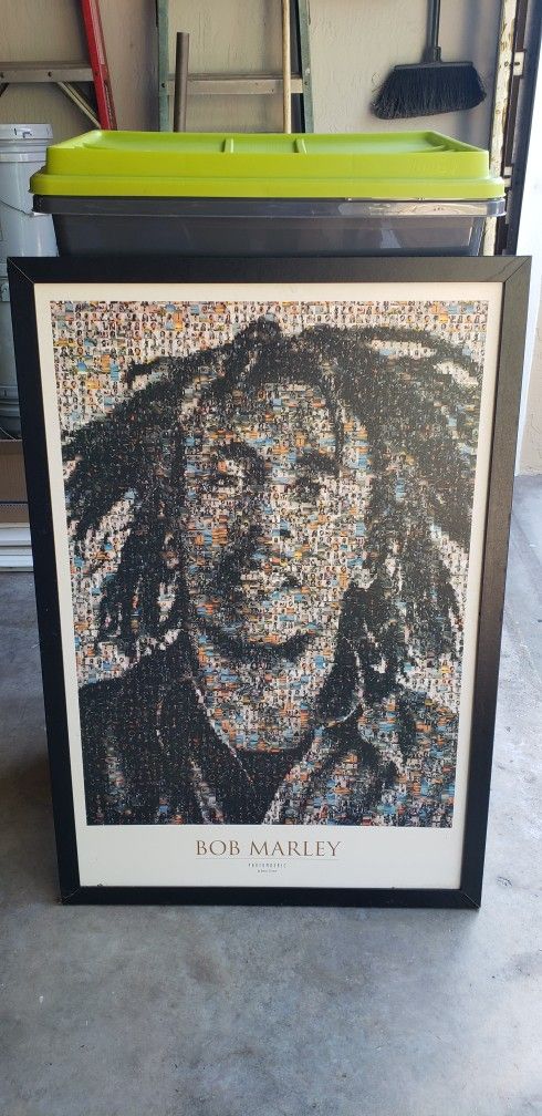 Bob Marley Photomosaic Poster By Robert Silvers for Sale in