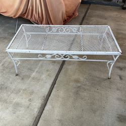 Vintage Metal Mesh Outdoor Coffee Table MCM