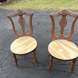 two very rare wooden antique chairs