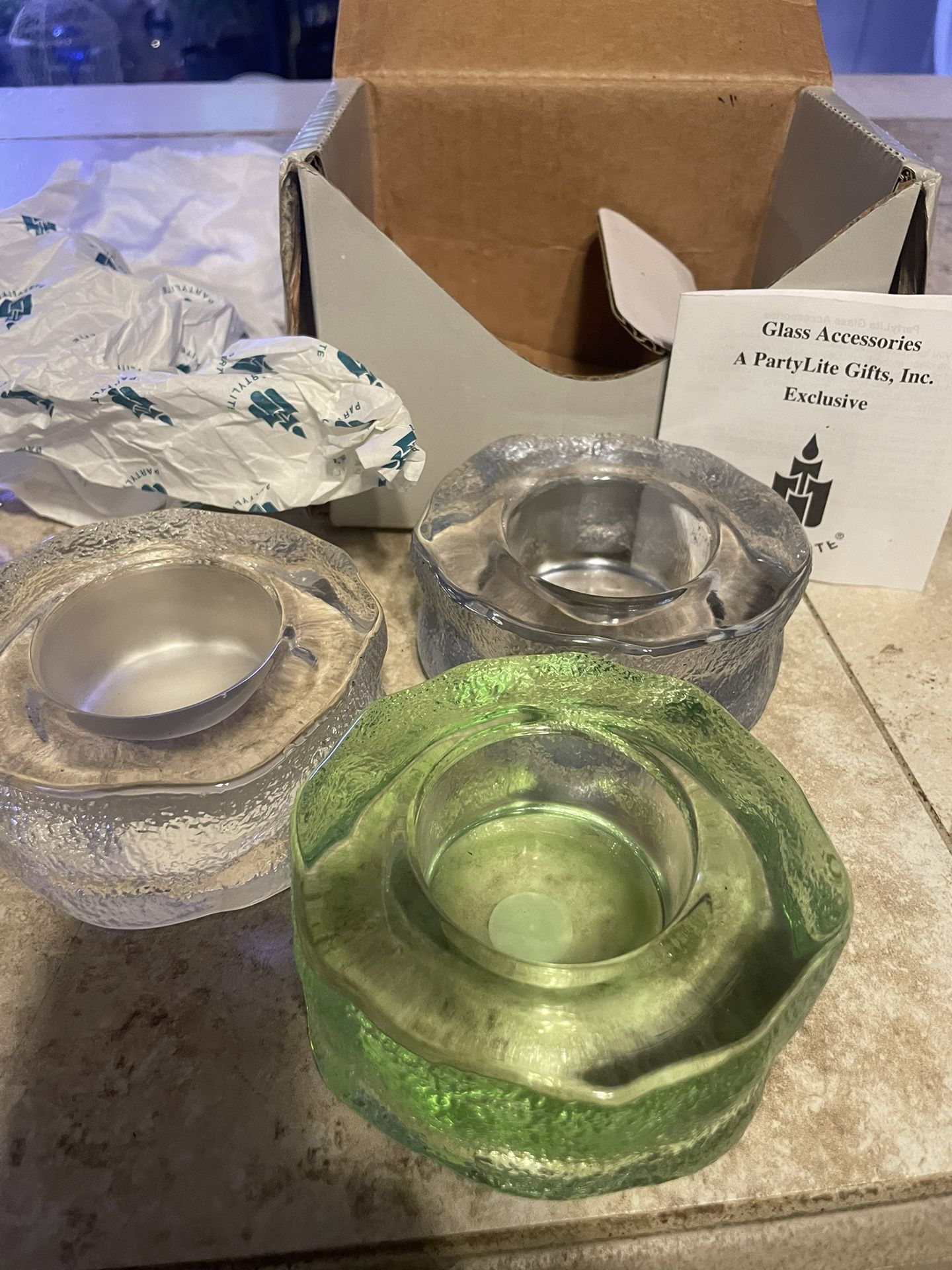 Partylyte Candle Holders Set Of 3