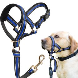 BARKLESS Muzzle Leash for Heavy Pullers, No Pull Stylish Head Halter for Medium Large Aggressive Dogs Size Small