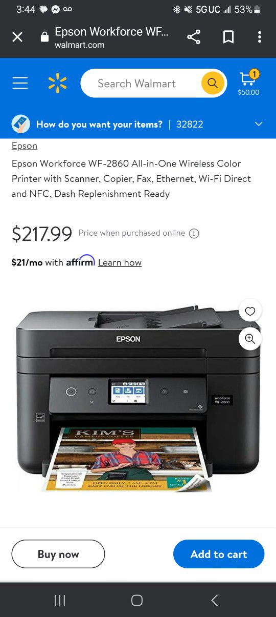 Epson 2860 All In One Printer (Photo Copier,scanner,fax And More)