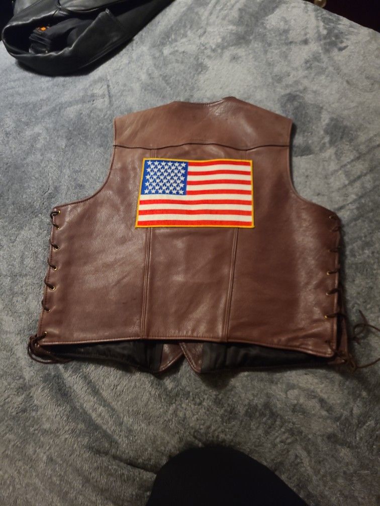 USA Leather Riding Vest