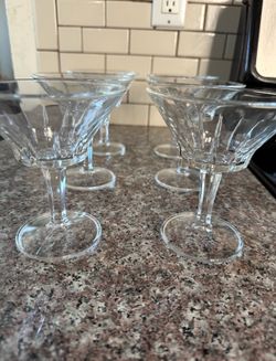 Vintage 6 Pieces Italian Fidenza Vetraria Sorrento Crystal Martini Champagne Glasses