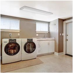 4 ft. Bright and Cool White Linear Integrated LED Direct Wire Powered Low Profile Ceiling Light