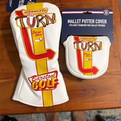 NWT Barstool Sports Driver & Mallet Putter Headcover Set Welcome To The Turn