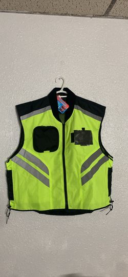 Brand new neon green construction,vest gray reflecting, strips  on