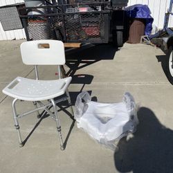 Shower Chair And Toilet Rider With Arms