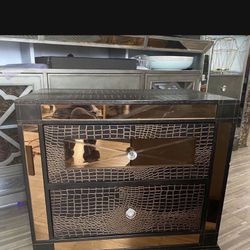 Mirrored Nightstand 