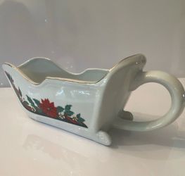 Ceramic Christmas Sleigh Gravy Boat
