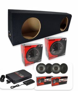 NEW FULL BASS AND VOICE PACKAGE KICKER AUDIO INSTALLED FIT SINGLE CAB TRUCKS